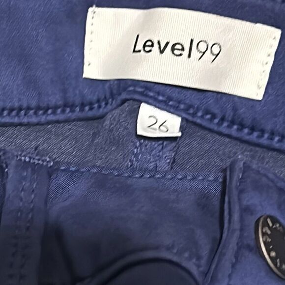 Level 99 Womens 26 Janice Midrise Ultra Skinny Jean Solid Blue Stretch Denim New - Picture 3 of 9